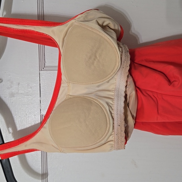 Lands End Orange/Red ONE PIECE SWIMSUIT WITH BUILT IN SUPPORT SIZE 6 WOMENS - Picture 4 of 4